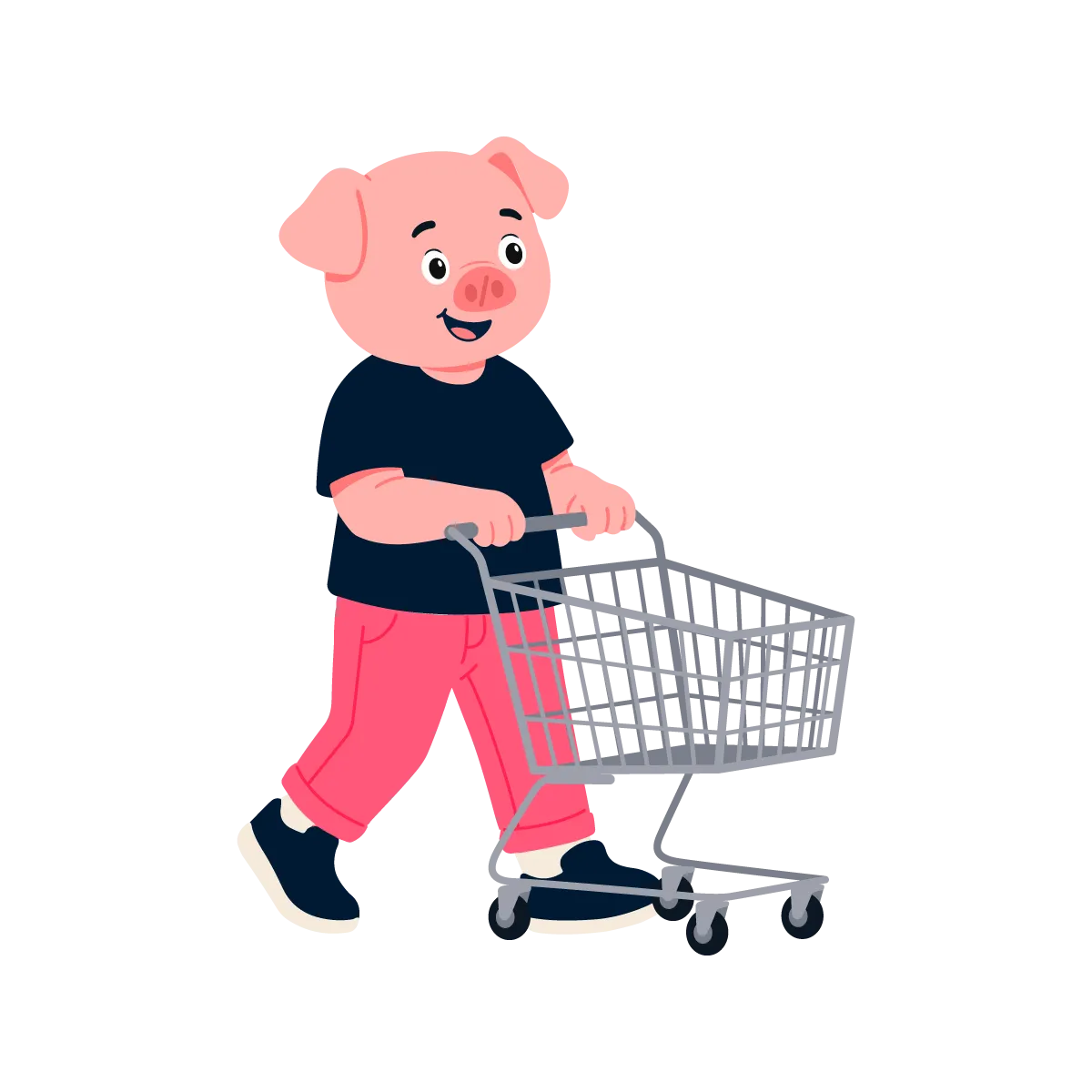 La mascota de Kuchí celebrando una compra inteligente